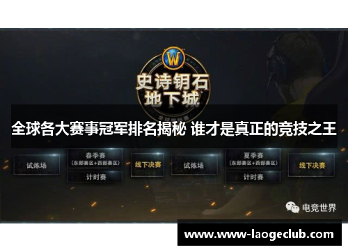 全球各大赛事冠军排名揭秘 谁才是真正的竞技之王